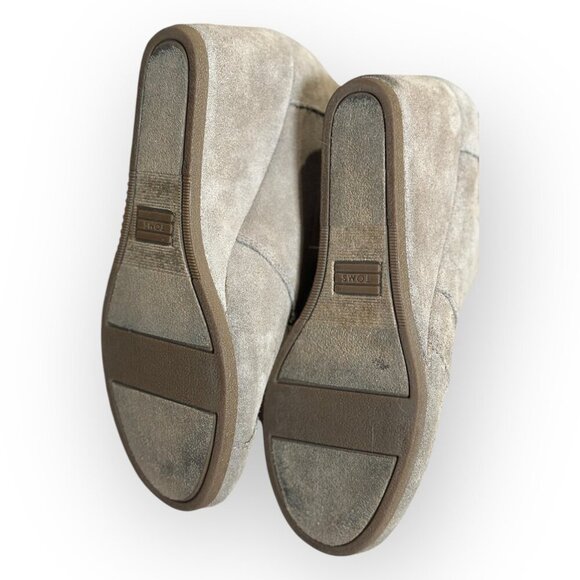 Toms Suede Desert Wedges Ankle Boots Lace-Up Booties Taupe Beige Size Womens 8 - Picture 9 of 16